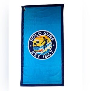 Polo Ralph Lauren Surf 1967 100% Cotton Beach Towel Turquoise Blue Men 35” X 66”